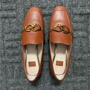 Louise et Cie Tan Loafers with Gold Accent